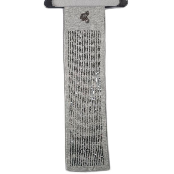 Disney Parks Adult Sequined Fine Knit Scarf Mikey and Stripes Subtle Disney Love - Picture 1 of 5